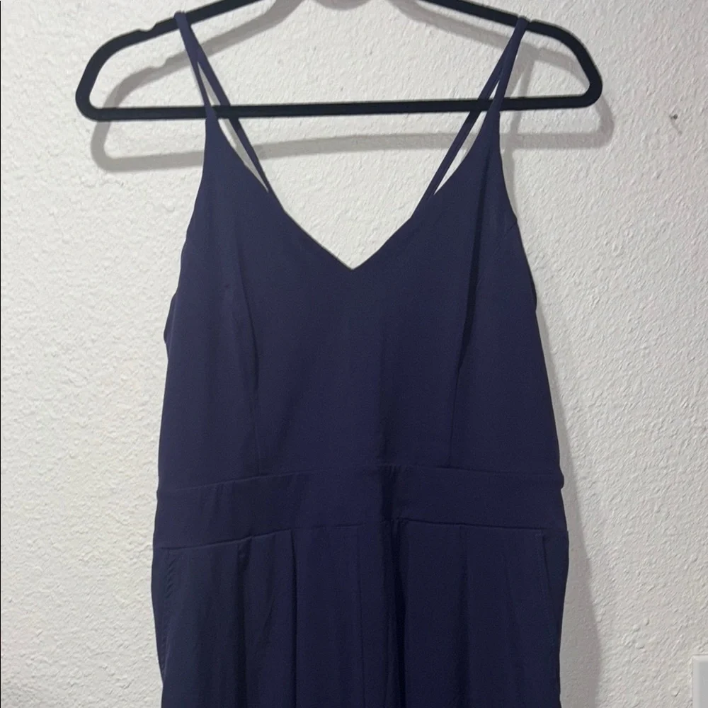 Halara Breezeful backless side invisible zipper pocket wide leg Jumpsuit - Picture 3 of 4